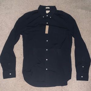 Stretch Secret Wash shirt in garment-dyed solid poplin